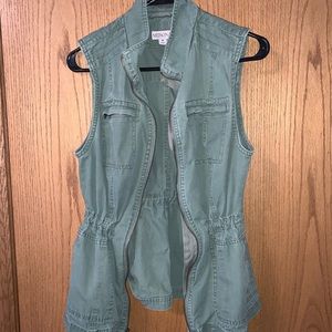 Denim Green Vest